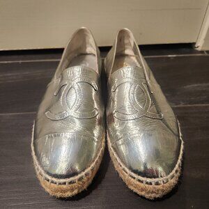 Chanel Silver espadriles